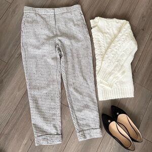 Ann Taylor Houndstooth Ankle Cuffed Trousers 6